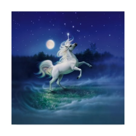 Kirk Reinert 'Frolicking Unicorn' Canvas Art,18x18